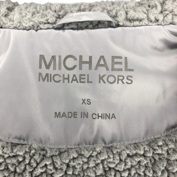 MICHAEL Michael Kors Gun Metal Missy Faux Shearling Lined Jacket - Size XS - Picture 9 of 14